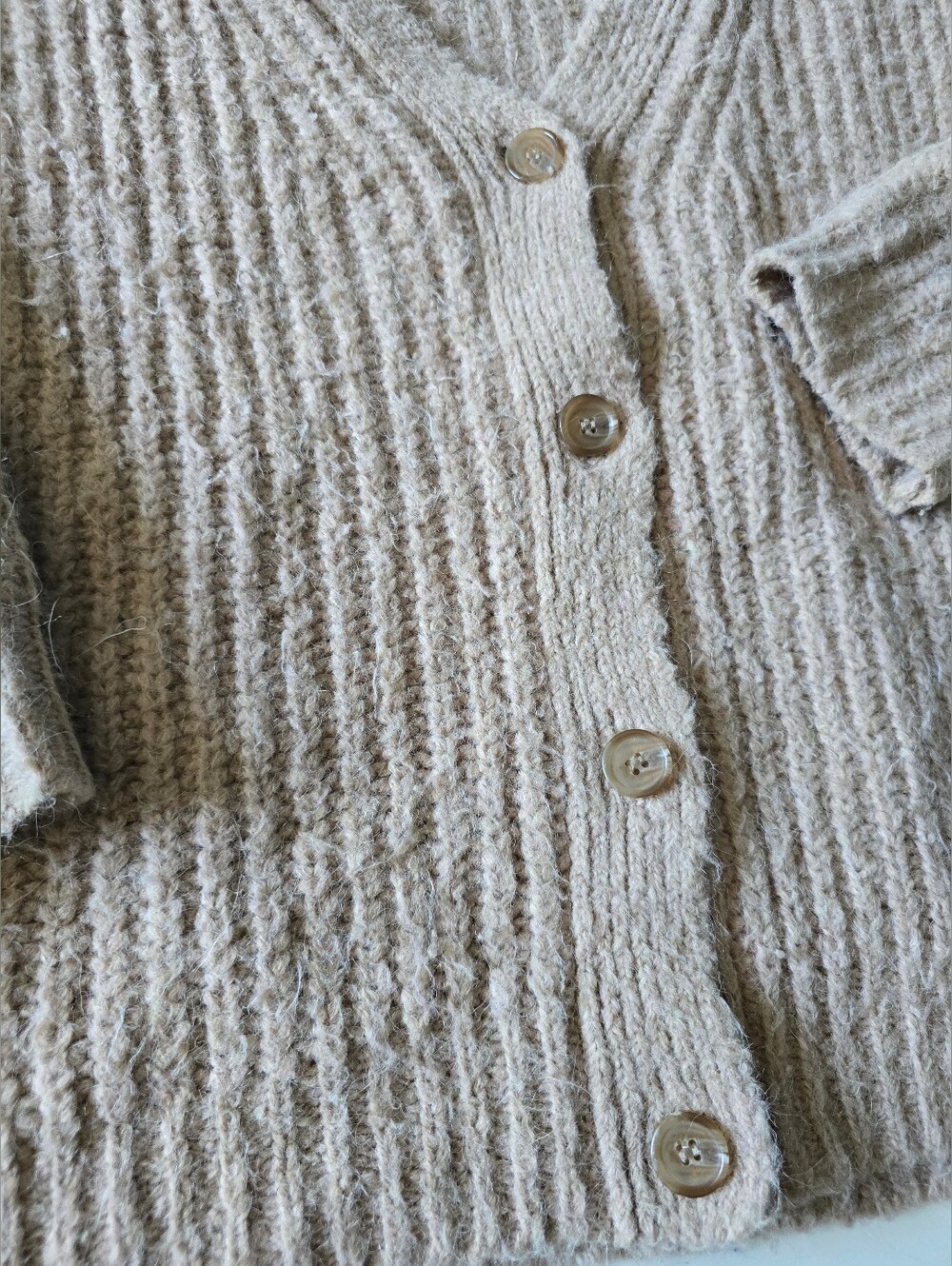 Jenni Kayne Alpaca Wool Blend Cocoon Taupe Oversized Cardigan S - Picture 10 of 13